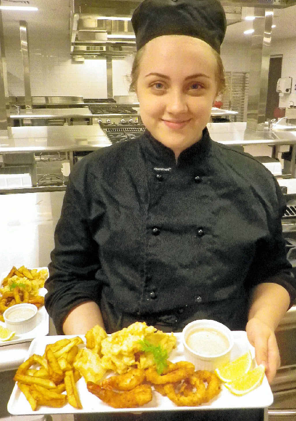 ABOVE RIGHT: Trinity hospitality student Tayla Snadden. ABOVE RIGHT: Trinity hospitality student Tayla Snadden.